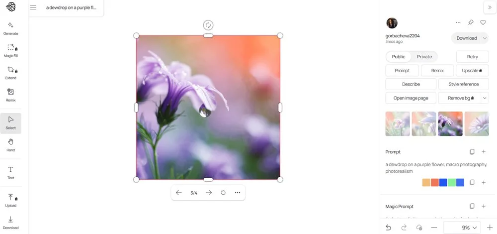 Интерфейс Canvas в Идеограме