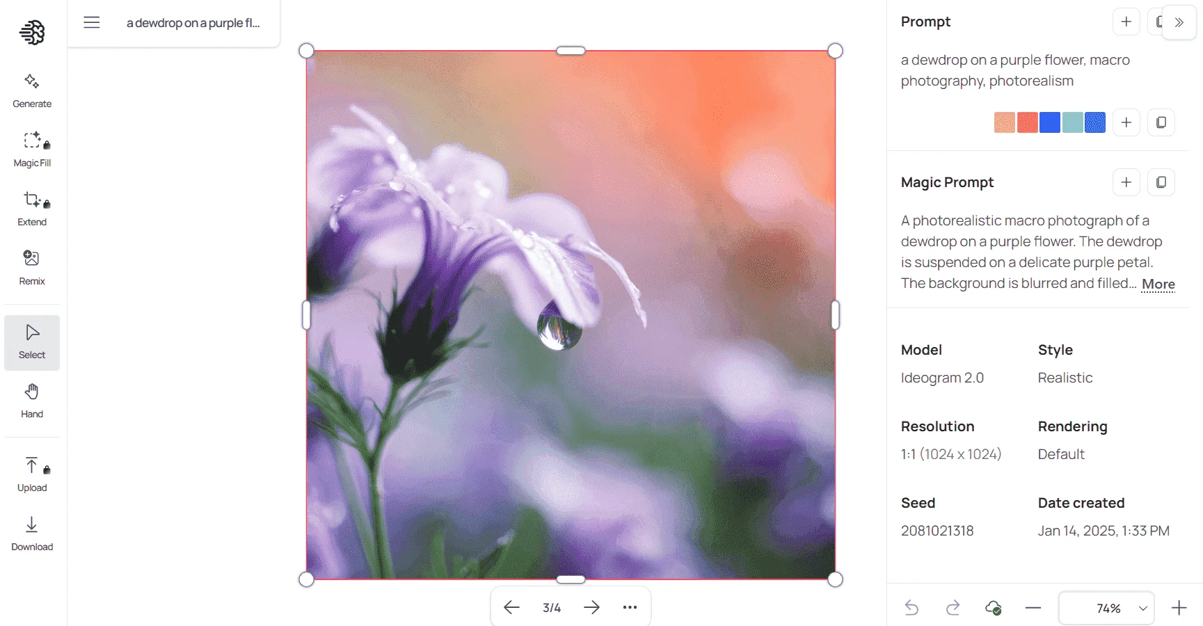 Настройка параметров в Ideogram