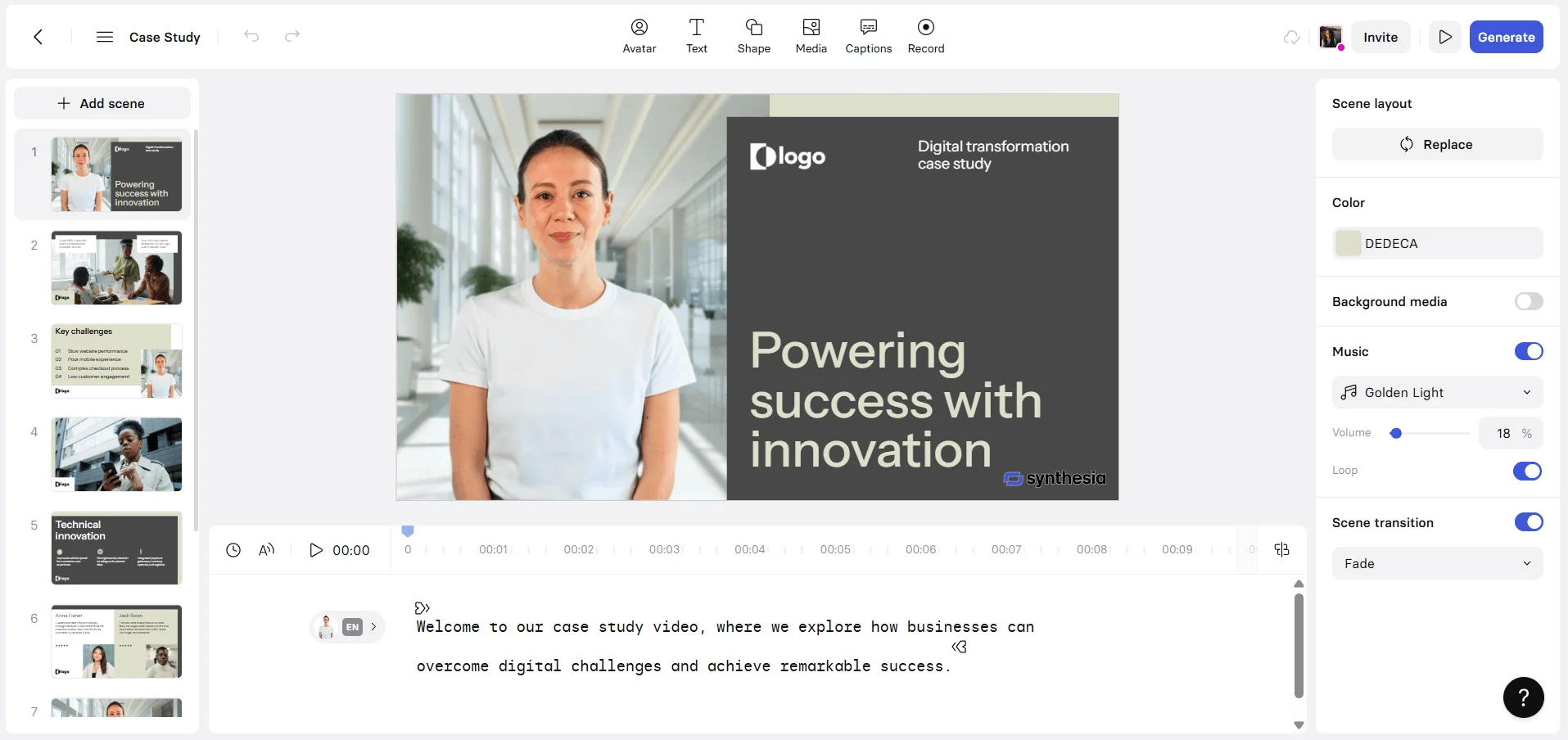 Как создать видео в Synthesia