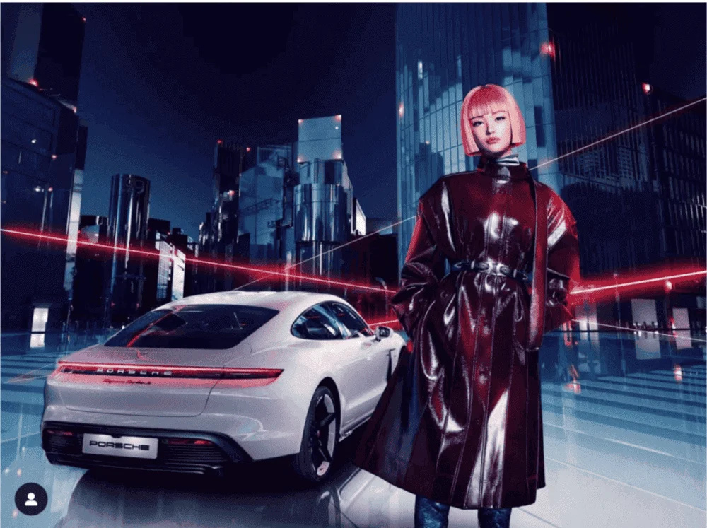 Виртуальная модель Imma в рекламе Porsche