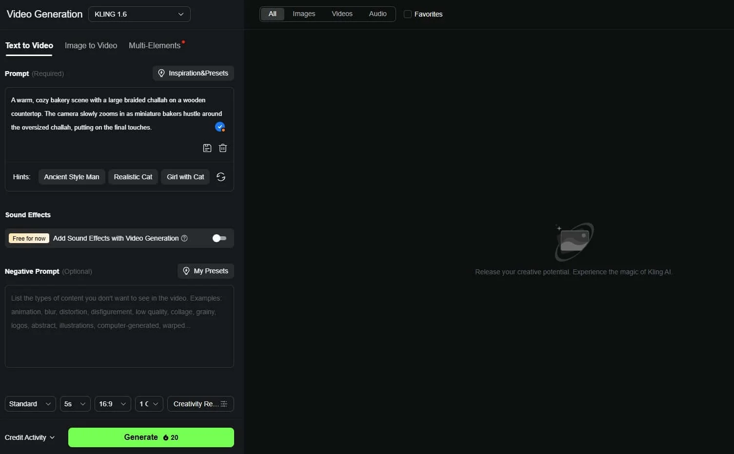 Как создать видео в Kling