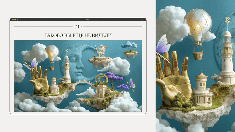 Креативный генеративный дизайн для сайта