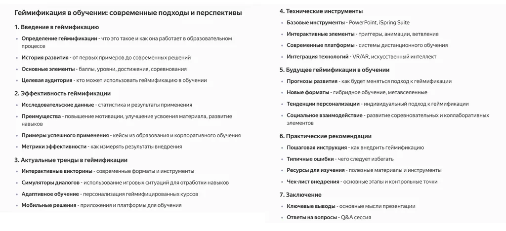 Пример генерации YandexGPT