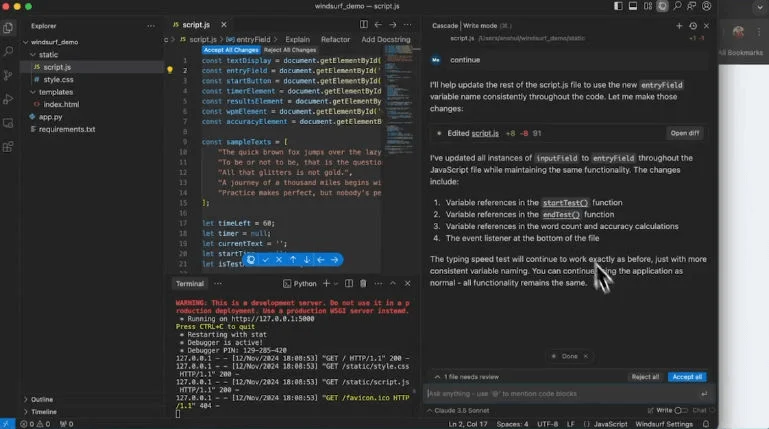 Посадочная страница Windsurf