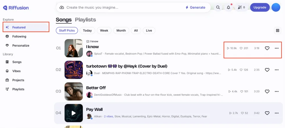 Музыка и плейлисты в нейросети Riffusion