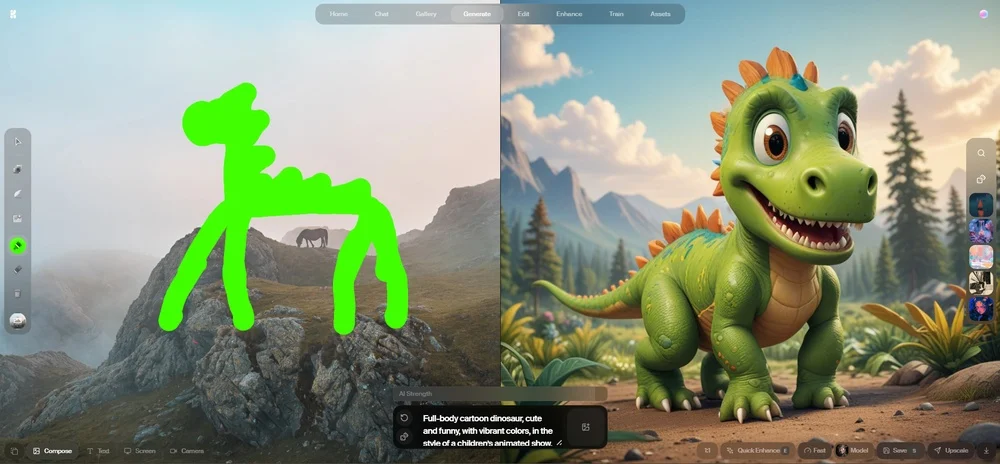 Как рисовать с ребенком в нейросети Krea