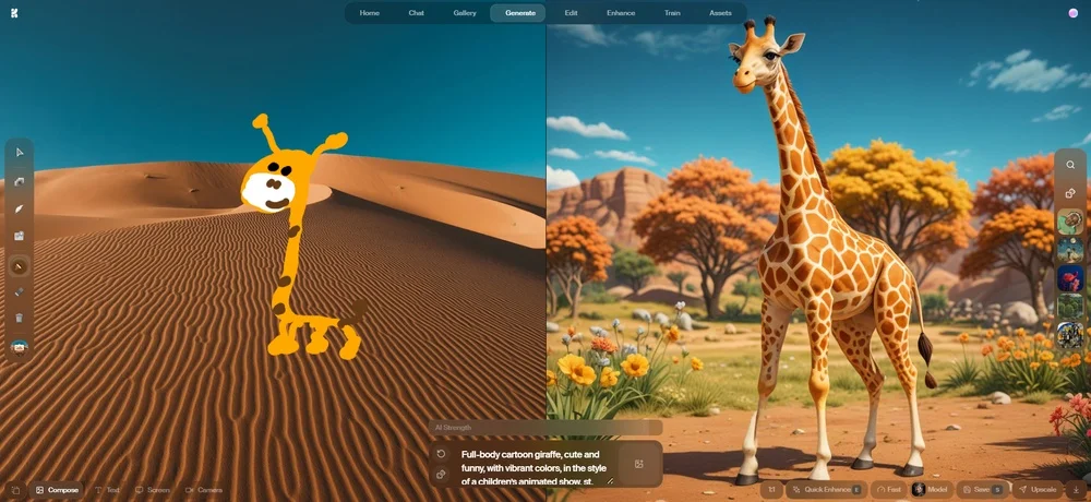 Как порисовать с детьми через нейросеть Krea