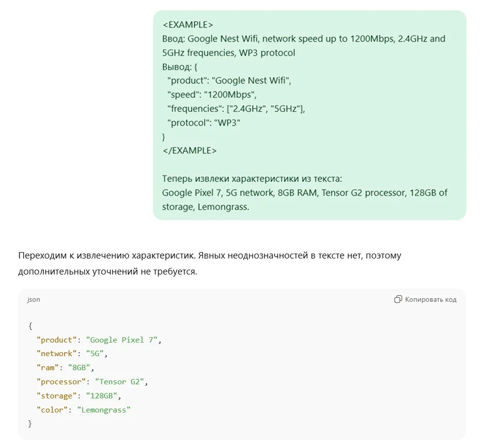 промпт few shot примеры