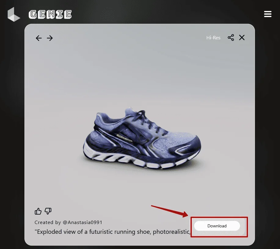 Как выглядит готовая 3Д-модель, сгенерированной с помощью Luma AI