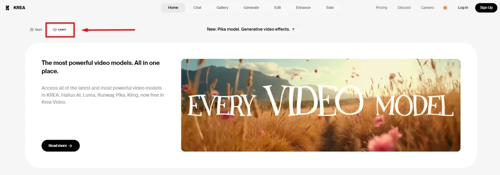 Обучение в нейросети KREA