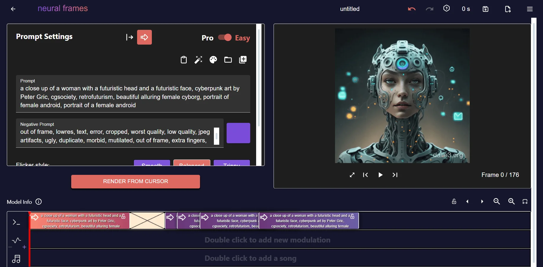 Интерфейс Neuralframes