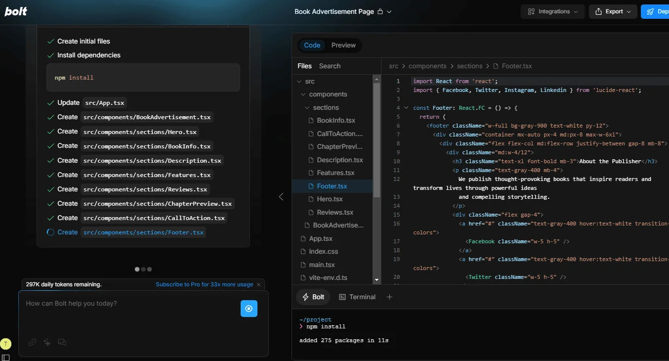 Рабочая среда Bolt