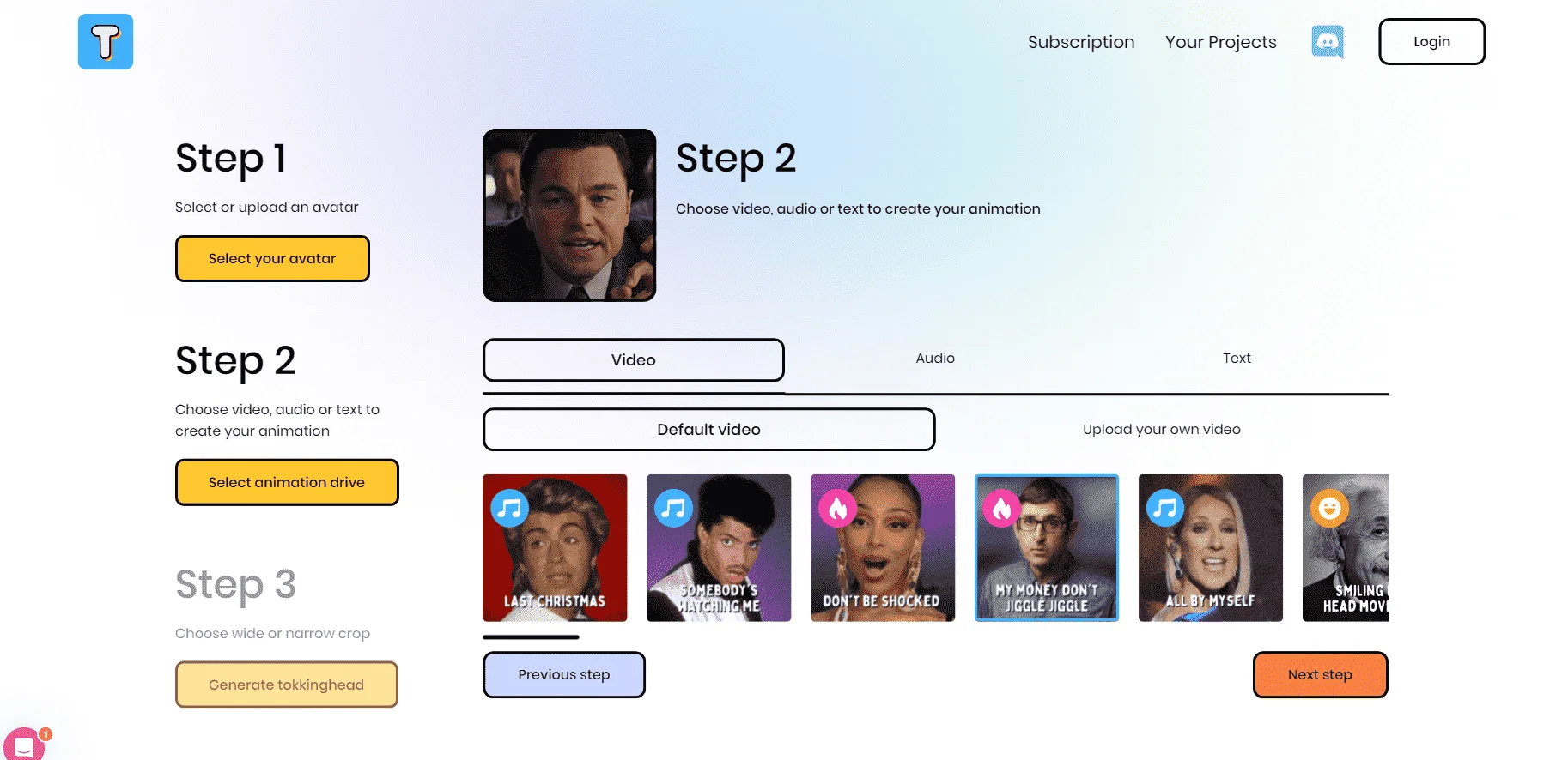 Интерфейс TokkingHeads