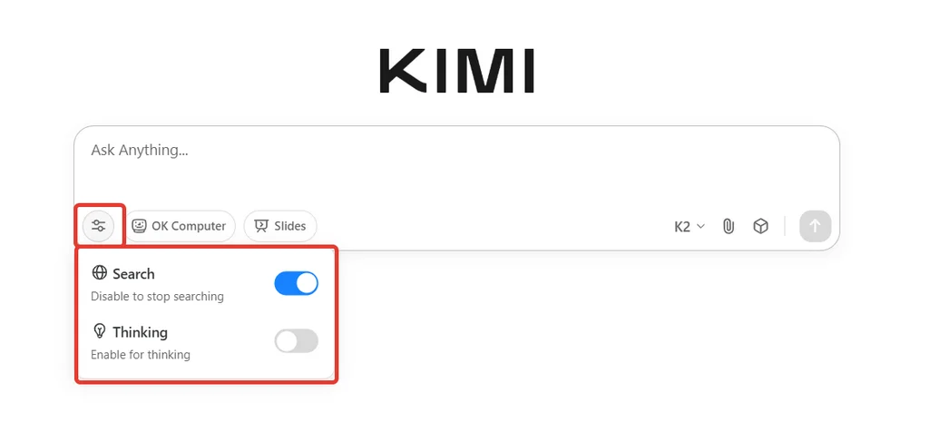 Интерфейс Kimi