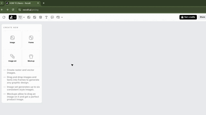 Интерфейс Recraft
